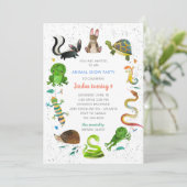 かわいい動物の誕生日招待状 – 動物ショー 招待状 (スタンド正面)