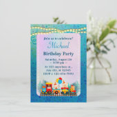 かわいい動物の誕生日電車おめでとうカード (スタンド正面)