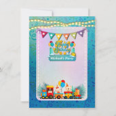 かわいい動物の誕生日電車おめでとうカード (裏面)