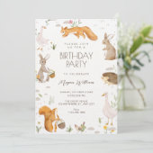 かわいい動物の誕生日 招待状 (スタンド正面)