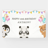 かわいい動物の誕生日 横断幕 (横)