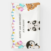かわいい動物の誕生日 横断幕 (縦)