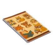 かわいい動物の読書 学校 ノートブック カバー デザイン (右側)