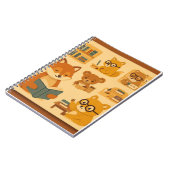 かわいい動物の読書 学校 ノートブック カバー デザイン (左側)