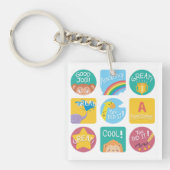 かわいい動物の賞品やる気を起こさせる教室ラベル キーホルダー (正面)