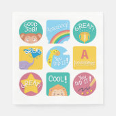 かわいい動物の賞品やる気を起こさせる教室ラベル スタンダードランチョンナプキン (正面)