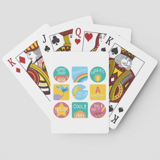 かわいい動物の賞品やる気を起こさせる教室ラベル トランプ (裏面)
