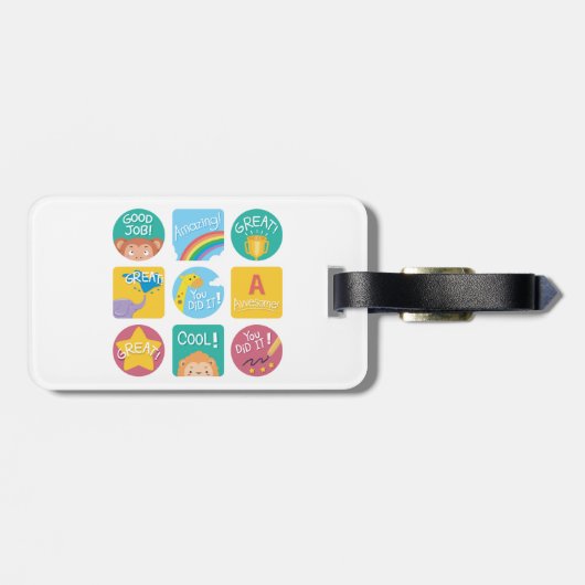 かわいい動物の賞品やる気を起こさせる教室ラベル ラゲッジタグ (裏面横)