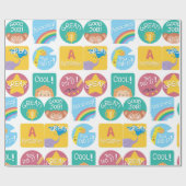 かわいい動物の賞品やる気を起こさせる教室ラベル ラッピングペーパー (フラット)