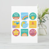 かわいい動物の賞品やる気を起こさせる教室ラベル 招待状 (スタンド正面)