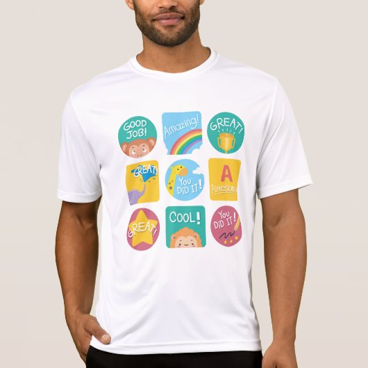 かわいい動物の賞品やる気を起こさせる教室ラベル Tシャツ (正面)