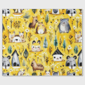 かわいい動物の贈り物アイディア包装紙 ラッピングペーパー (フラット)