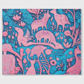 かわいい動物の贈り物アイディア包装紙 ラッピングペーパー (フラット)