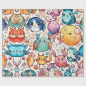 かわいい動物の贈り物アイディア包装紙 ラッピングペーパー (フラット)