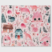 かわいい動物の贈り物アイディア包装紙 ラッピングペーパー (フラット)