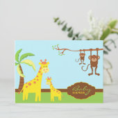 かわいい動物の赤ちゃんシャワーありがとう 招待状 (スタンド正面)