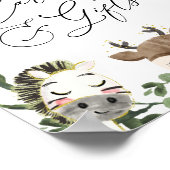 かわいい動物の赤ちゃんシャワーカードとギフトサイン ポスター (角)