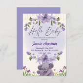 かわいい動物の赤ちゃんシャワーカードの招待状 招待状 (正面/裏面)