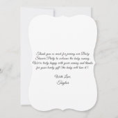 かわいい動物の赤ちゃんシャワーサンキューカード 招待状 (裏面)