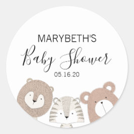 かわいい動物の赤ちゃんシャワーシール ラウンドシール