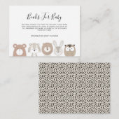 かわいい動物の赤ちゃんシャワー予約カードを持ってくる エンクロージャーカード (正面/裏面)