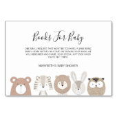 かわいい動物の赤ちゃんシャワー予約カードを持ってくる テーブルナンバー (正面)