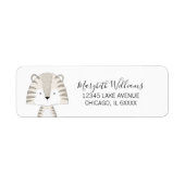 かわいい動物の赤ちゃんシャワー住所 シール | Tiger (正面)