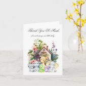 かわいい動物の赤ちゃんシャワー折り畳みサンキューカード カード (黄色い花)