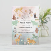 かわいい動物の赤ちゃんシャワー招待状 招待状 (スタンド正面)
