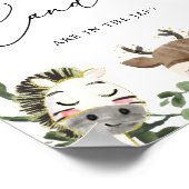 かわいい動物の赤ちゃんシャワー推測するキャンディの数 ポスター (角)