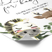 かわいい動物の赤ちゃんシャワー本ベビーサイン ポスター (角)