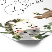 かわいい動物の赤ちゃんシャワー食品とドリンクの看板 ポスター (角)