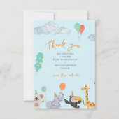 かわいい動物の赤ちゃんシャワー サンキューカード (正面)