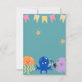 かわいい動物の赤ちゃんシャワー サンキューカード (裏面)