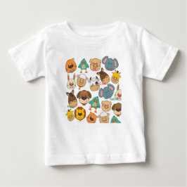 かわいい動物の農場 白 ベビーTシャツ