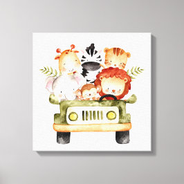 かわいい動物の運転 キャンバスプリント