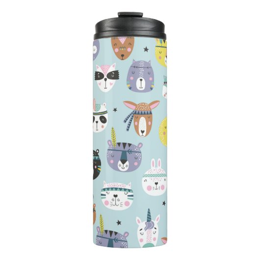 かわいい動物の部族:ボホパターン タンブラー (正面)