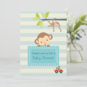 かわいい動物の電車ベビーシャワー招待状 招待状 (スタンド正面)