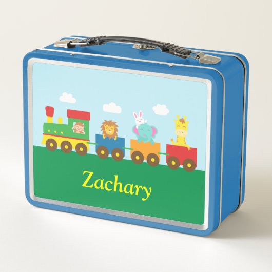 かわいい動物の電車 子供用ランチボックス メタルランチボックス (裏面)