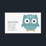 かわいい動物の青いフクロウの名刺 名刺<br><div class="desc">青いのと、大きい目図解入りの、写真付きのな、これらの名刺とのおもしろいを漫画のスタイルのフクロウのグラフィック持って下さい。 愛らしい森林動物のイラストレーションはそれにフレンドリーな一般目的の名刺がほしいと思う子供の作家、幼児期の教育者、託児所の所有者、野性生物の専門家またはだれでものための完全なカードをします。 容易にあなたの名前のこれらのカードをカスタマイズ、前部の情報を連絡するのに盛り土ブランク分野を使用して下さい。 背部は一致の青く幾何学的なパターンプリントを備えています。</div>