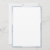 かわいい動物の青い水の色フローラ赤ちゃんシャワー 招待状 (裏面)