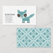かわいい動物の青い狸の名刺 名刺 (正面/裏面)