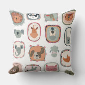 かわいい動物の顔かわいい漫画おもしろいの子供 クッション (正面)