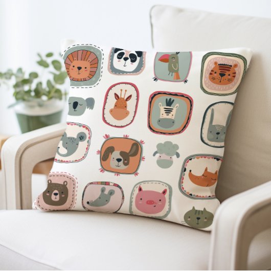 かわいい動物の顔かわいい漫画おもしろいの子供 クッション