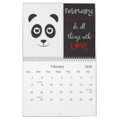 かわいい動物の顔とやる気を起こさせることわざ カレンダー (2月 2026)