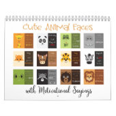 かわいい動物の顔とやる気を起こさせることわざ カレンダー (カバー)