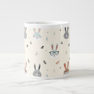 かわいい動物の顔 ジャンボコーヒーマグカップ