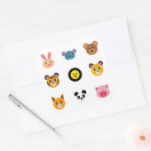 かわいい動物の顔 スクエアシール (封筒)
