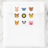 かわいい動物の顔 スクエアシール (バッグ)