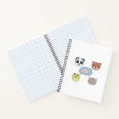 かわいい動物の顔 | 愛らしい漫画デザイン ノートブック (内部)